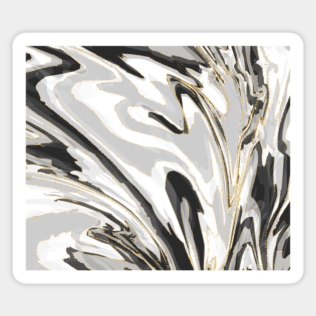 Pastel marble - monochrome gold Sticker by marbleco